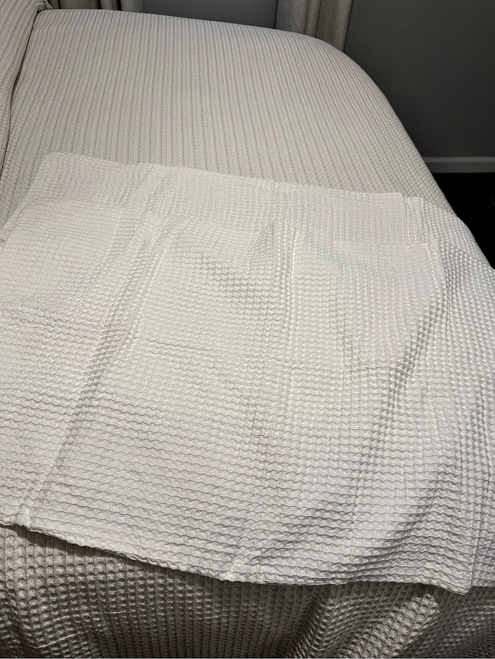 Textured White Throw Blanket